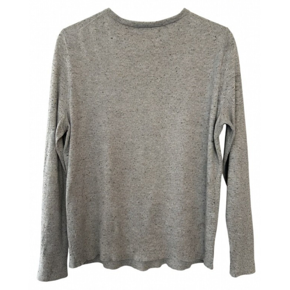 Lands End Womens Large Gray Cardigan Sweater Button Front Cotton Blend Knit - Picture 3 of 9